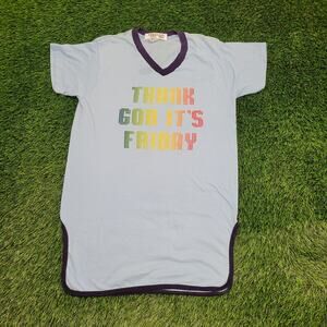 Vintage 70s TGIF Shirt Womens Large 20x32 Long-Tails USA